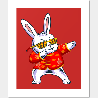 Dabbing Rabbit Year of the Rabbit 2023 Chinese New Year 2023 Posters and Art